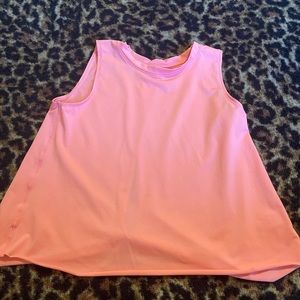 Pink workout open back tank top